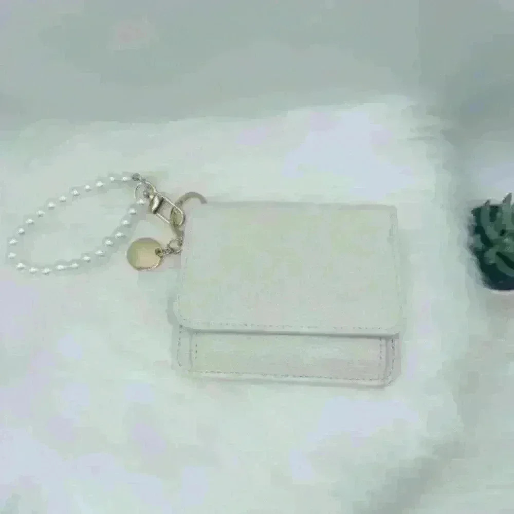 Elsa White Wallet w/ Faux Pearl Keychain Strap - Picture 6 of 6